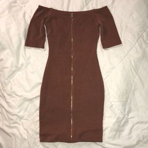 🍫☕️Chocolate colored zip down dress